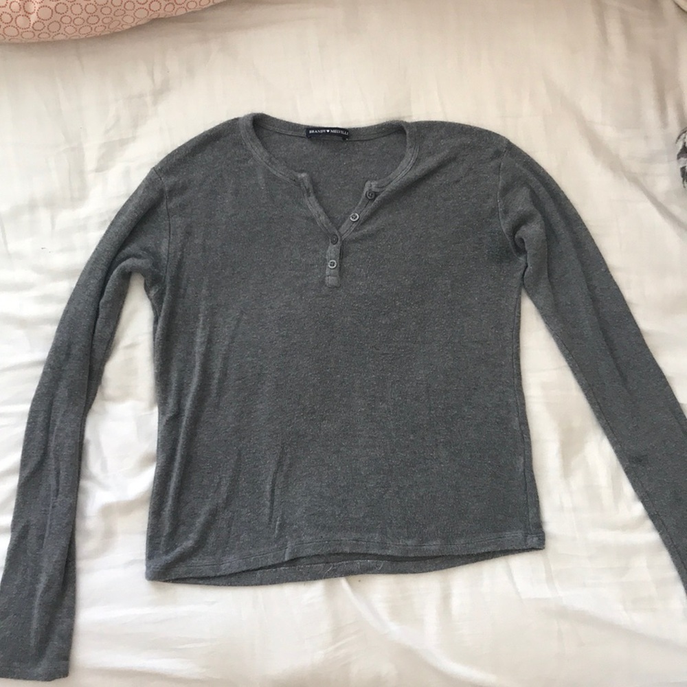 Brandy Melville Grey Knit Long Sleeve